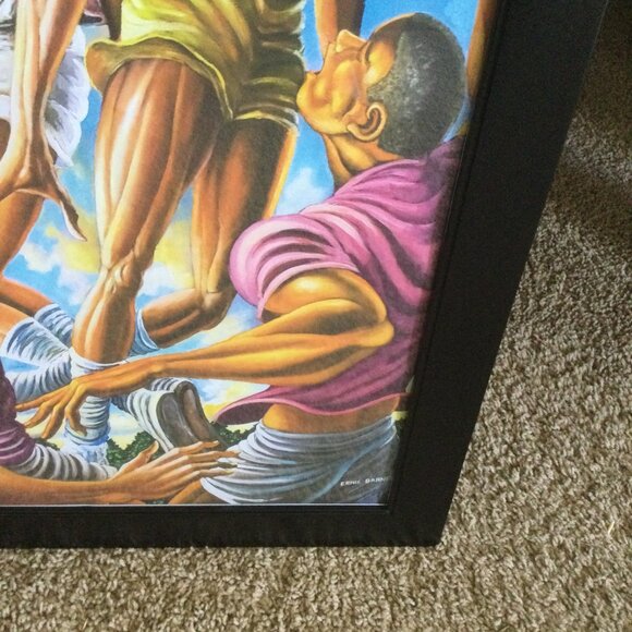 this is a canvas of effort football in a 20x30 black frame - Picture 4 of 8